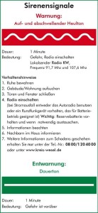 Sirenensignale des Katastrophenschutzes im Kreis Wesel